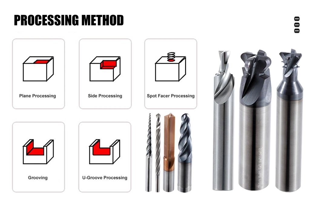 Custom Milling Cutter Step Spiral End Mill with Tungsten Solid Carbide